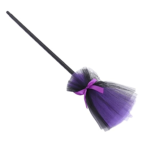 VICASKY Witches Broom Adult Halloween Performance Prop Halloween Broom for Girls Dreamlike Images Costumed Party Accessory