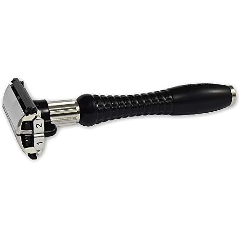 Feather Adjustable DER-A Safety Razor with Butterfly Doors Cover