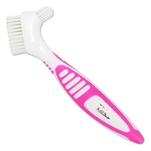 Denture Brush with Rubber Grip Handle Cover