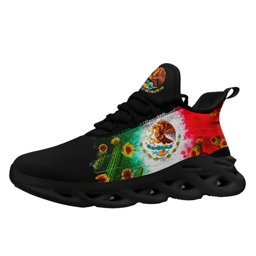Men's Mexican Flag Sneakers Women's Lightweight Festivals Gift Mexico Unisex Running Sports Athletic Baseball Shoes