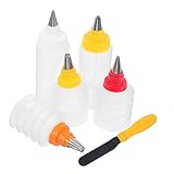 Cabilock 6Stücke Quetschflasche für Keksdekoration Transparente Zuckergussflasche für DIY Nachtisch Benutzerfreundliche Spritzflasche für Kuchen Kekse und Cupcakes Leicht