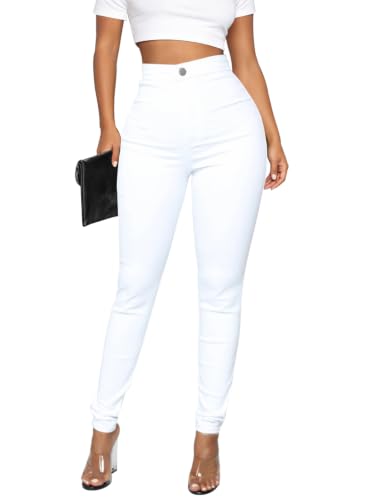 KUNMI Women's High Waisted Skinny Butt Lifting Stretchy Tummy Control Jeans