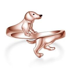 04-Rose Gold Dachshund Rings