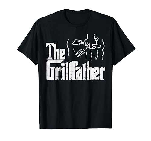 The Grillfather: divertida película de barbacoa para el Día del Padre, juego de palabras, papá, papá, hombres Camiseta
