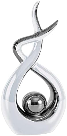 AUTOECHO 1Pcs Creative Ceramic Abstract Ornament, Smooth Lines Home Table Decorations for Living Room, Art Ceramic Modern Statue Home Decorations for Dining Room Coffee Table Centerpiece