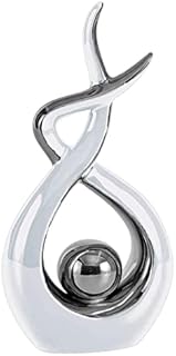 AUTOECHO 1Pcs Creative Ceramic Abstract Ornament, Smooth Lines Home Table Decorations for Living Room, Art Ceramic Modern Statue Home Decorations for Dining Room Coffee Table Centerpiece