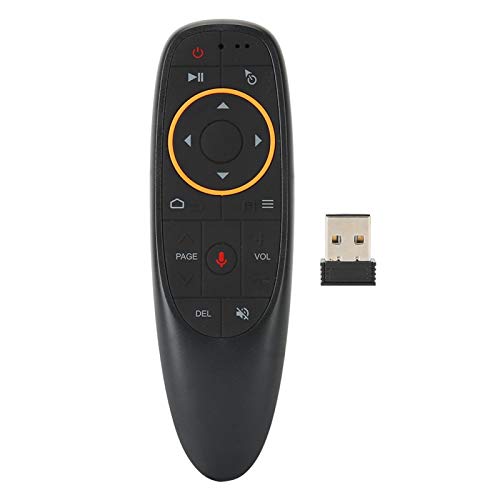 Socobeta Pilot zdalnego sterowania głosowego 2,4 G Air Mouse Mini bezprzewodowa klawiatura z żyroskopem do TV Box PC TV czarna (czarna)
