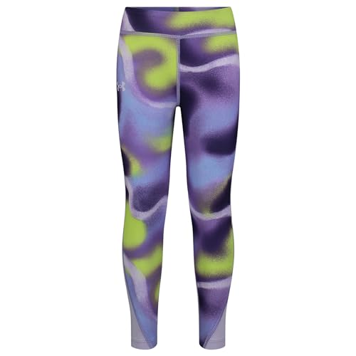 Under Armour Girls' Leggings, Wordmark & Printed Designs, Lightweight, Stretch Fit and Durable, Lavish Purple, 4