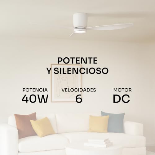 Detalle del cuerpo de aluminio y la placa LED del ventilador de techo Mellerware Brizy Bright