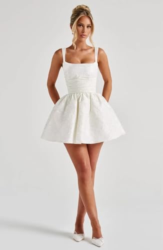 Short Floral Homecoming Dresses with Bow Jacquard Satin Mini Prom Dress Corset Cocktail Party Gowns 9714