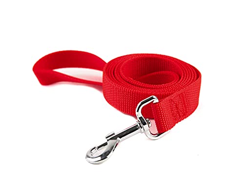 Strong Durable Nylon Dog Training Leash, Traction Rope, 4/5/6 Feet Long, 3/4 Inch 1 Inch Wide, For Small And Medium Dogs (1'' X 4 Ft, Red) #TOP11