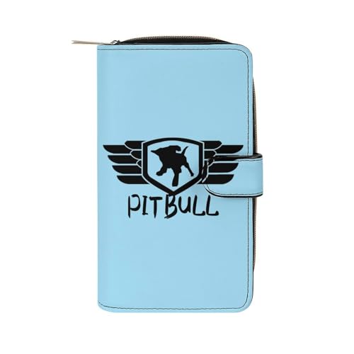 Pit Bull Dog Logo Long Wallet for Women Men Purses Coin Pouch Credit Card Holder Organizer