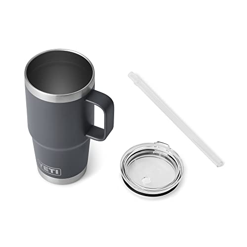YETI Rambler 25 oz Tumbler with Handle and Straw Lid, Travel Mug Water Tumbler, Vacuum Insulated Cup with Handle, Stainless Steel, Charcoal image 6