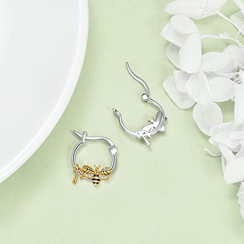 Animal Earrings 925 Sterling Silver Cute Animal Hoop Earrings Jewelry Gifts for Women3