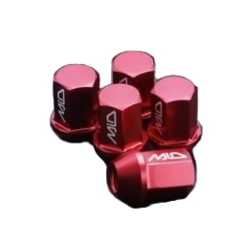 RAYS(レイズ) MID DURA-NUTS ジュラルミンロックナットセット L35 (20個(ロックナット4個+ホイールナット16個), レッド, M12×1.5 19HEX)