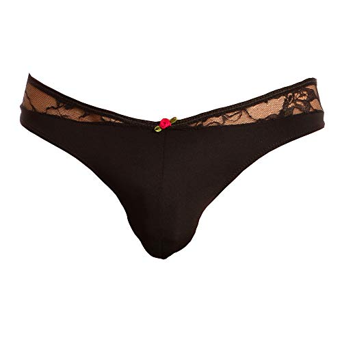 Secret Male Mens Sexy Pansy Bikini Underpants Pouch Enhancing Low Waist Lace Thong Underwear