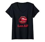 donna leo af lushy lips animal print zodiac oroscopo astrologia maglietta con collo a v