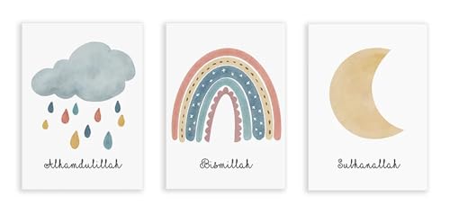 Affiche islamique Bismillah pour chambre de bébé