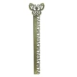 EXQUIMEUBLE 復古属ブックマーク定規 蝶と杏デザイン 機能 好き女性向け 精巧な細工 贈り物に おしゃれで実用的