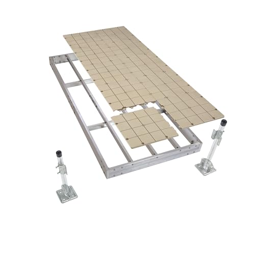 PlayStar Aluminum Stationary Dock Kit W/Resin Top - 4'X10' Strong, Lightweight Aluminum Stationary Dock 4'X10' with Resin Top (4)