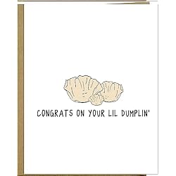 rockdoodles Congrats On Your Lil Dumplin, Funny Baby Shower Greeting Card, Gender Neutral New Parent Cards for the Pregnant Mom and Dad- Unique Punny Congratulation Cards for Expecting Parents