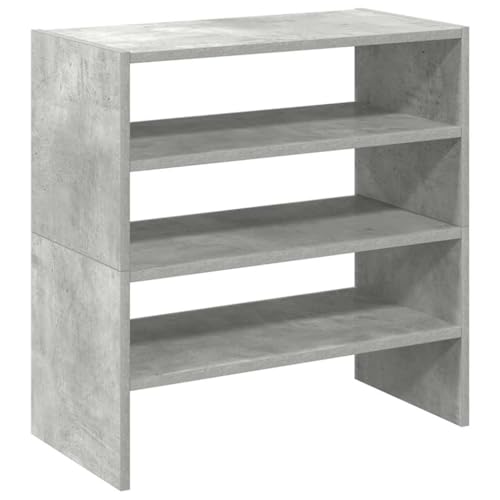 vidaXL Shoe Racks - Stackable, Concrete Grey, Engineered Wood, 60x30x30.5 cm - Modern Freestanding Shoe Organizer Storage Shelves