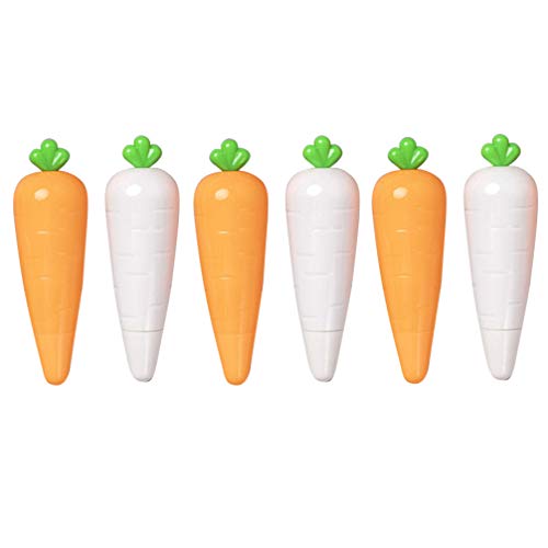 NUOBESTY 6pcs Correction Tape Carrot Shape White Out Tape Eraser Stationery School Supplies Random Color