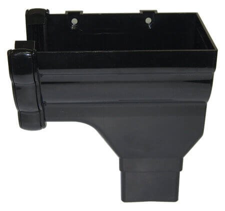 FloPlast Ogee Black Stopend Outlet Right Hand