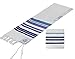 Zion Judaica Bnei Ohr Wool Tallit Prayer Shawl with Matching Talis Bag Multi Blue Tone Stripes with Tzitzit - Certified Kosher - Israel Import (24
