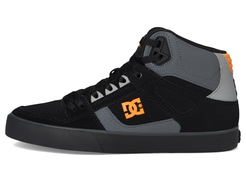 DC Shoes DC Men's Pure HIGH-TOP WC Skate Shoe, Black/Orange/Grey, 10