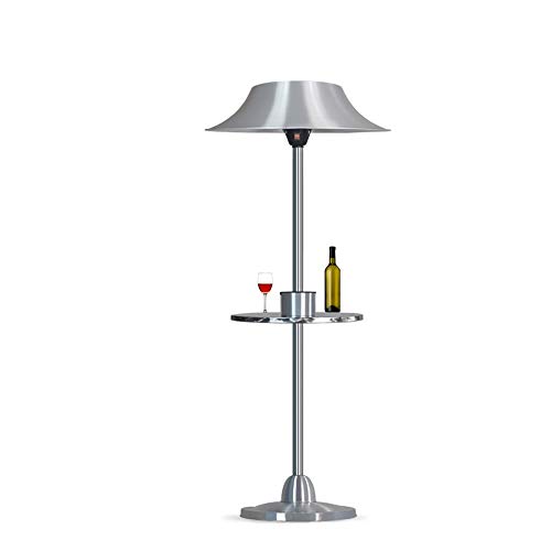 LKK-YSZWJ Electric Patio Heater 2000W Free Standing - Heating, Outdoor, Garden, Weatherproof Safety Rated to IPX4 - Height Adjustable With 2 Heat Settings & 45 Degree Tilt Angle,Automatic Power-off