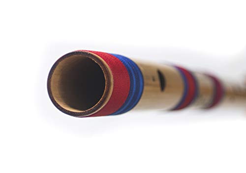 Image of Kanha Flutes D Scale Sharp Base Assam Bamboo Flute Musical Instrument Size 31 Inch Bansuri Right Handed with Flute Cover