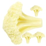 LALAFINA 4個 リアルな人工カリフラワーモデル点 鮮やかな装飾用野菜ディスプレイ 写真撮影や教育用小道具に 耐久性ある素材で簡単清掃可能