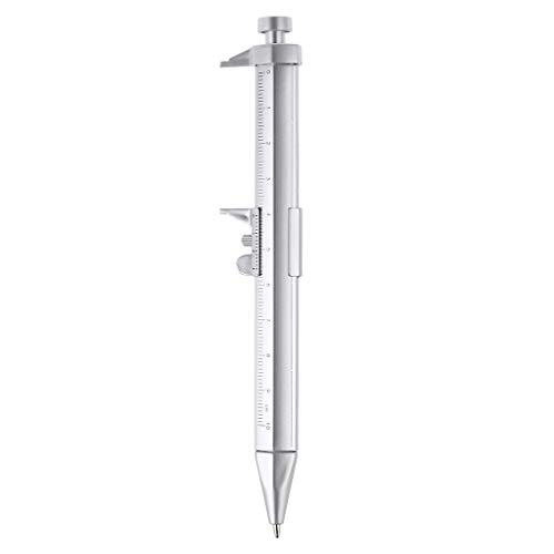 Calibrador forma bolígrafo con regla 100mm plata miniatura 4