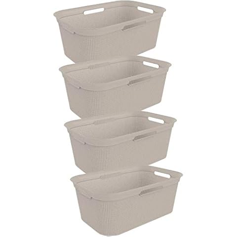 Rotho Brisen 4er-Set Wäschekorb 40l, Kunststoff BPA-frei Cover