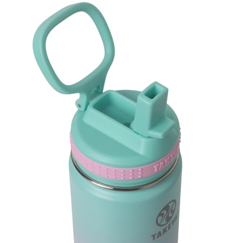 Image of Takeya 18 oz Actives Stainless Steel Water Bottle with Straw Lid - Leakproof, Double-Wall Insulated, Keeps Drinks Cold 24 hrs /Hot 12 hrs, BPA-Free, Powder-Coated, Gym & Travel, Ombre Dream