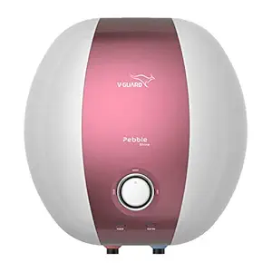 V-Guard Pebble Shine 10 Litre Water Heater (Geyser) with Rust-proof ABS Body | BEE 5 Star Rating for Superior Energy Efficiency | Enhanced Durability with Vitreous Enamel Tank Coating | Suitable for High-rise Buildings and Hard Water | Free PAN India Installation & Connection Pipes | White-Grape Frost