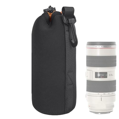 Funda para objetivo – Funda protectora de neopreno gruesa para teleobjetivo, bolsa de almacenamiento para lente de cámara, antigolpes y resistente al agua, compatible con DSLR, Mirrorless, protege