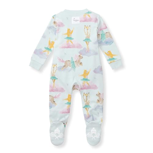 Image of Burt's Bees Baby unisex-baby Sleep & Play, Organic One-piece Romper-jumpsuit Pj, Zip Front Footed Pajama