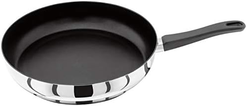 Judge Vista J231A Stainless Steel Non-Stick Sauteuse 24cm Frying Pan with Shatterproof Glass Lid, Induction Ready, Oven Safe, 25 Year Guarantee