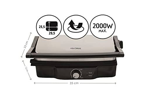 TZS First Austria Tischgriller, Elektrogrill für den Tischgebrauch, Kontaktgrill mit Antihaftbeschichtung, 180°-Öffnung… – Bild 3