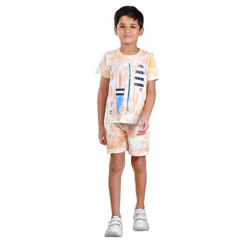 Image of Clothe Funn Boys Printed Cotton Half Sleeves T-Shirt & Shorts Set