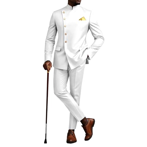 African Suits for Men Dashiki Shirt Pants 2 Piece Set Outfit Nigerian Wedding Attire Clothing