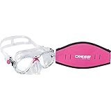 Cressi Marea Jr Mask Kinder Tauchmasken, rosa, Einheitsgröße & Neoprene Strap Cover for Mask - Cover Maskenband Neoprenuberzug, Einheitsgröße, Adult Unisex