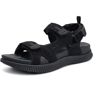 KuaiLu Mens Hiking Sandals With Arch Support Sport Recovery Athletic Walking Sandals For Man Outdoor Summer Casual Thick Cushion Beach Water Fisherman Sandal Size 7-14
