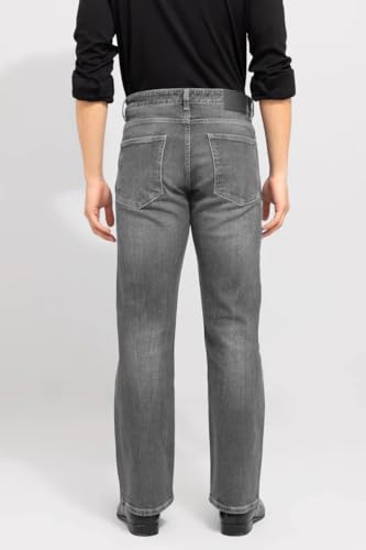 Image of Waltz Men's High Waist Stretchable Boot Cut Wide Leg Flared Casual Denim Bell Bottom Jeans Pants for Men - Comes in Multiple Sizes & Colours (Black, Dark & Light Blue, Grey, White & Khaki) 28 to 40