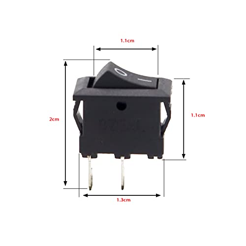 Image of Electronic spices Small Mini Boat Snap-in 2-Pin Plastic On /Off Rocker Switch Button (100psc) (BLACK)