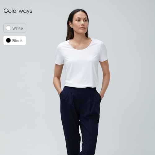 Ministry of Supply Womens Luxe Touch Tee, Short Sleeve Summer T-Shirt, Womens Cotton Top for Business & Work2