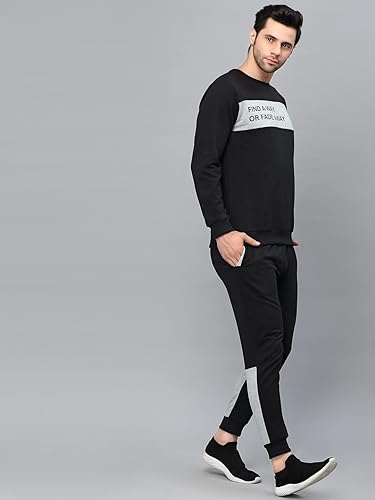 Image of Rigo Round Neck Full Sleeve Terry Track Suit For Men | Regular Fit Plus Sizes Tracksuit for Men's | Co-ord Set For Men