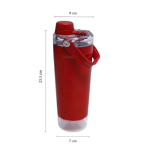Image of Stainless Steel Protein Sports Shaker Bottle | Leakproof | Red Red | 600ml